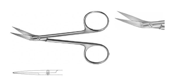 ОЧНІ НОЖИЦІ ЗАГНУТІ Г/Г 110MM